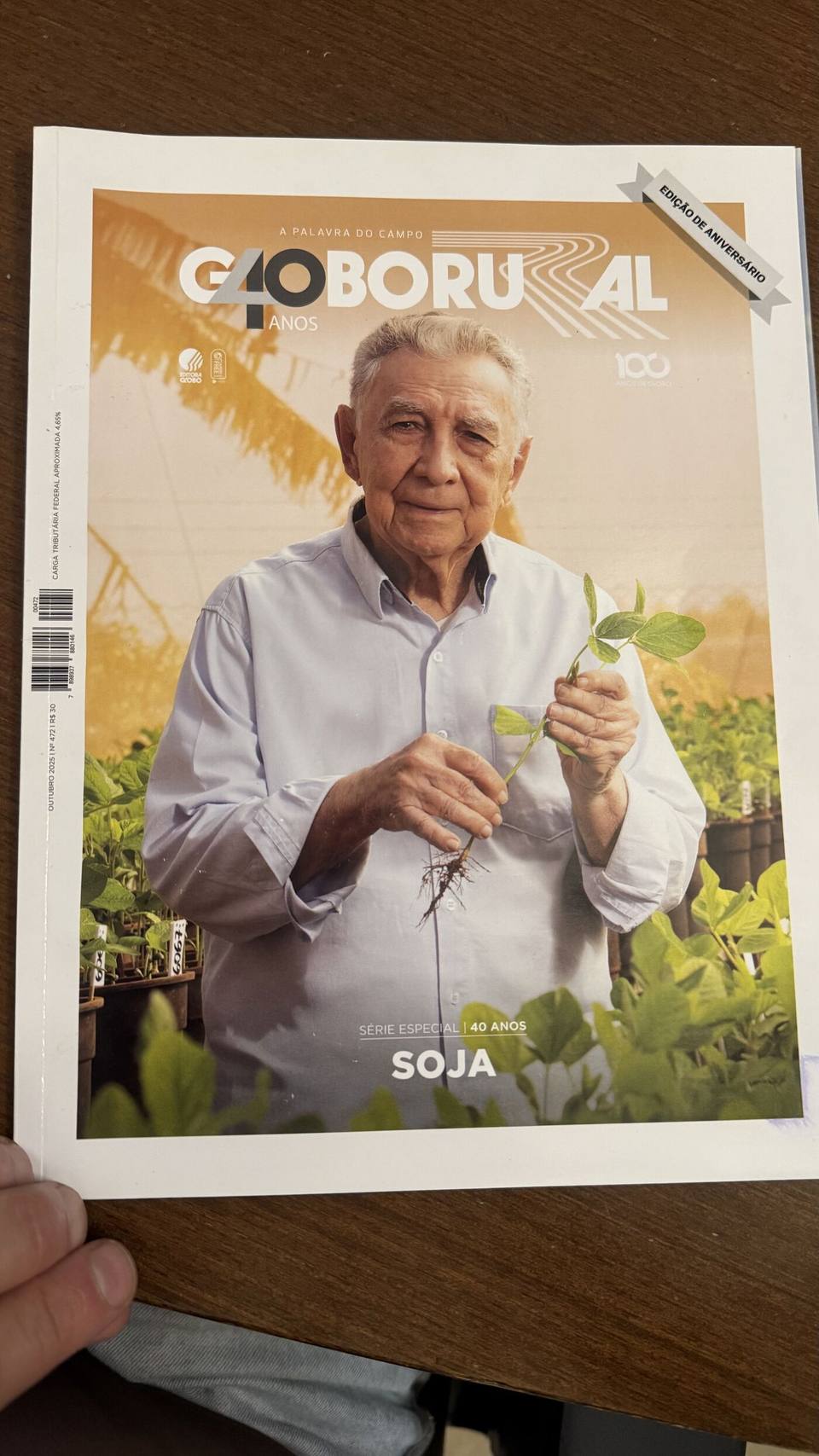 Revista Globo Rural aberta na matéria com a CMA